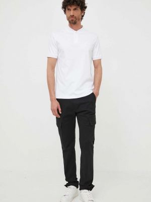 Polo slim fit bawełniana ze stójką Ck Calvin Klein biała