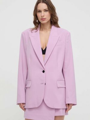 Однотонний вовняний піджак Karl Lagerfeld рожевий