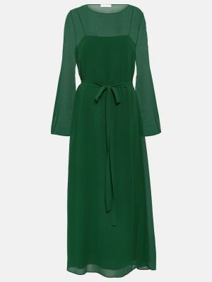 Rochie midi de mătase Chloã© verde