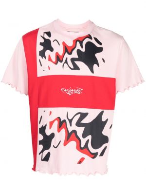 Тениска с принт с абстрактен десен Palmer розово