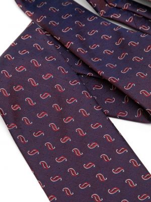 Seiden krawatte mit stickerei Brioni lila