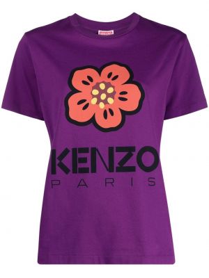 Тениска с принт Kenzo виолетово