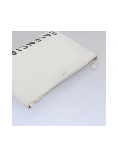 Bolso clutch de cuero retro Balenciaga Vintage blanco