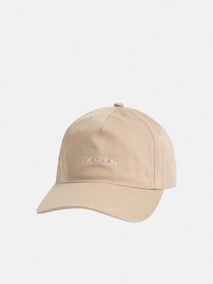 Gorra de algodón de algodón Calvin Klein plateado