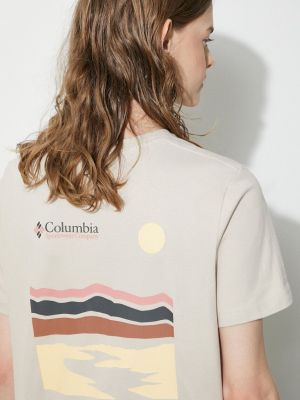 Beżowa koszulka bawełniana Columbia