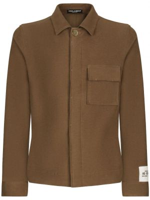 Marškiniai su sagomis su kišenėmis Dolce & Gabbana ruda