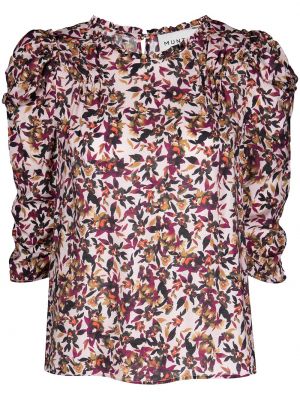 Trykt floral kort bluse Munthe rosa