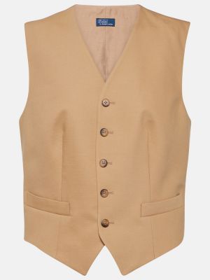 Gilet di lana di cotone Polo Ralph Lauren beige