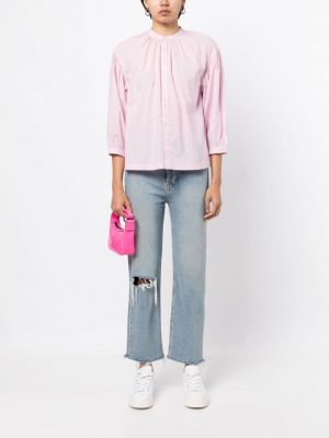Haftowana bluzka bawełniana :chocoolate różowa