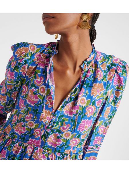 Svilena obleka s cvetličnim vzorcem Veronica Beard