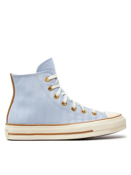 Halszálkás csíkos tornacipő Converse kék
