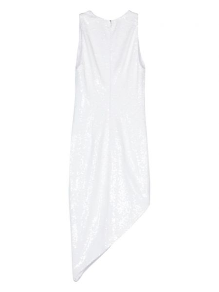 Sukienka koktajlowa z cekinami asymetryczna Genny biała