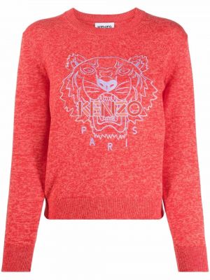 Pullover aus baumwoll mit tiger streifen Kenzo rot