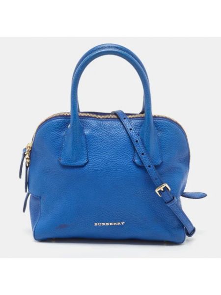 Bolso satchel de cuero retro Burberry Vintage azul