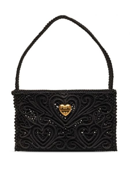 Τσάντα ώμου με δαντέλα Dolce & Gabbana Pre-owned μαύρο