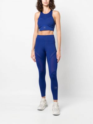 Slim fit legíny s potiskem Adidas By Stella Mccartney modré