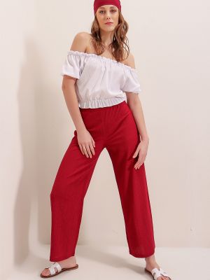 Pantaloni cu mărgele tricotate Bigdart - roșu