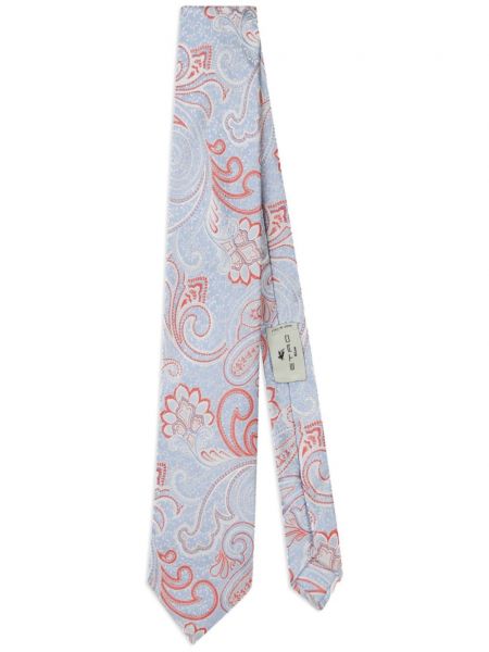 Žakárová hedvábná kravata s paisley potiskem Etro