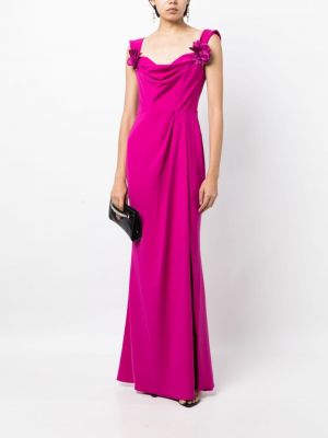 Večerní šaty bez rukávů s aplikacemi Marchesa Notte růžové