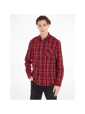 Camisa a cuadros Tommy Jeans rojo