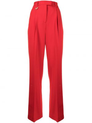 Pantaloni cu picior drept plisate Lorena Antoniazzi roșu