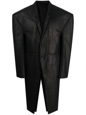 Palton din piele Rick Owens negru