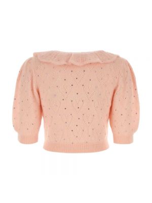 Blusa de tela jersey de lana mohair Alessandra Rich rosa