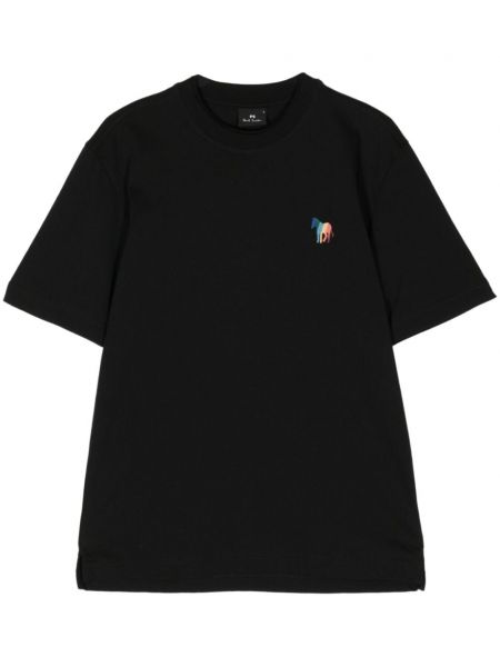 Βαμβακερή μπλούζα με κέντημα Ps Paul Smith μαύρο
