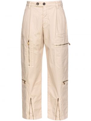 Pantalon droit avec poches plissé Pinko beige