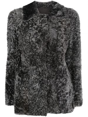 Palton din fleece Alberta Ferretti gri
