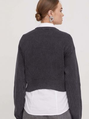 Bavlněný svetr Karl Lagerfeld Jeans šedý