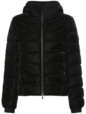 Péřová bunda z nylonu Moncler černá