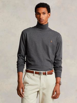 Jersey cuello alto de algodón con cuello alto de tela jersey Polo Ralph Lauren negro