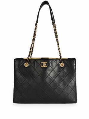 Sac à provisions Chanel Pre-owned, or