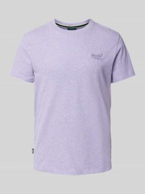 Koszulka bawełniana Superdry fioletowa