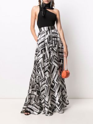 Falda larga con estampado con estampado abstracto Kiton negro