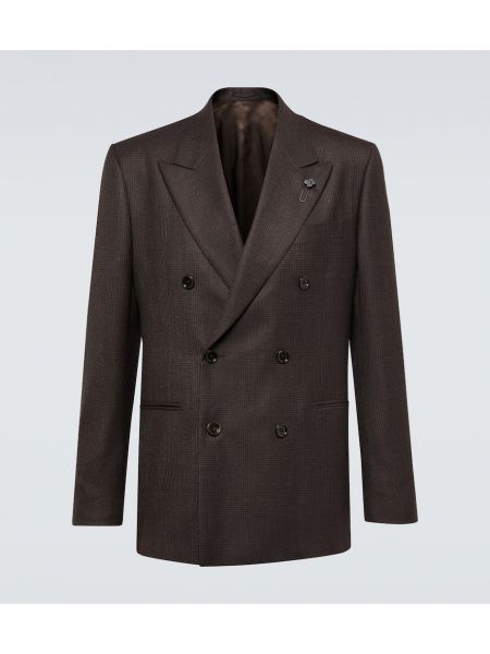 Ull dobbeltspent blazer Lardini brun