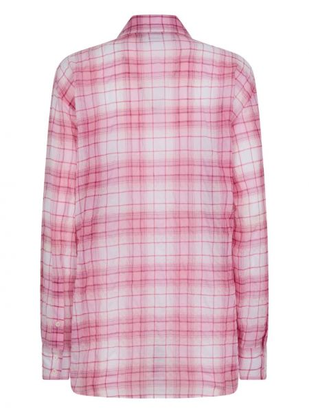 Rūtainas kokvilnas krekls Dsquared2 rozā