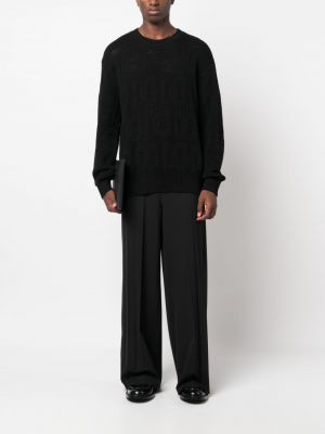 Žakárový vlněný svetr Dolce & Gabbana černý
