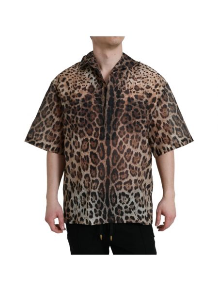 Hemd mit leopardenmuster Dolce & Gabbana braun