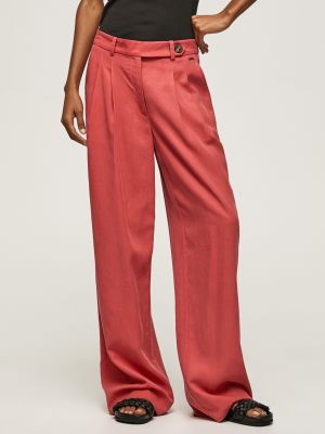Pantaloni plissettati Pepe Jeans rosso
