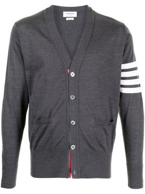 Cardigan en laine mérinos Thom Browne gris