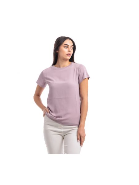 Camiseta de seda de tela jersey de cuello redondo Seventy violeta