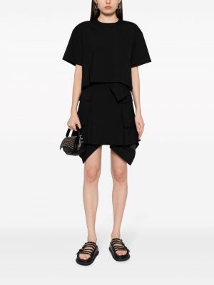 Asymetrické mini sukně Sacai černé