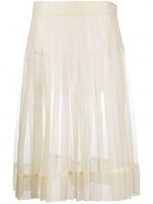 Plisované hedvábné sukně Khaite bílé