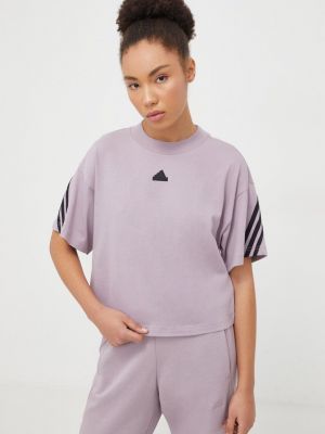 Памучна тениска Adidas виолетово