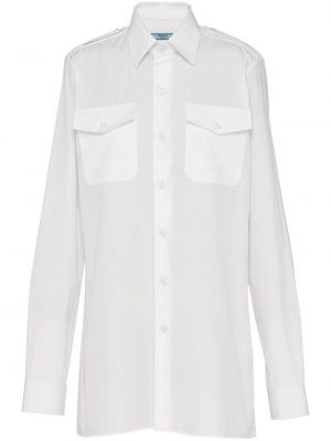 Bílá bavlněná košile Prada