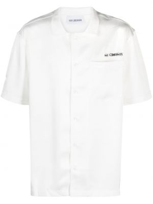 Сатенена риза с принт Han Kjøbenhavn бяло