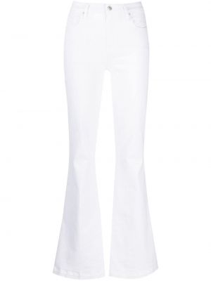 Zvonové džíny s vysokým pasem Paige bílé