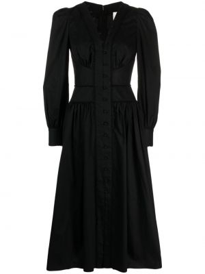 Μίντι φόρεμα με λαιμόκοψη v Marchesa Rosa μαύρο